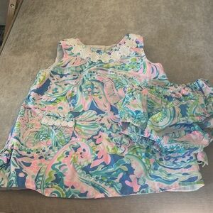 Beautiful Lilly Pulitzer cotton dress and matching bottoms.